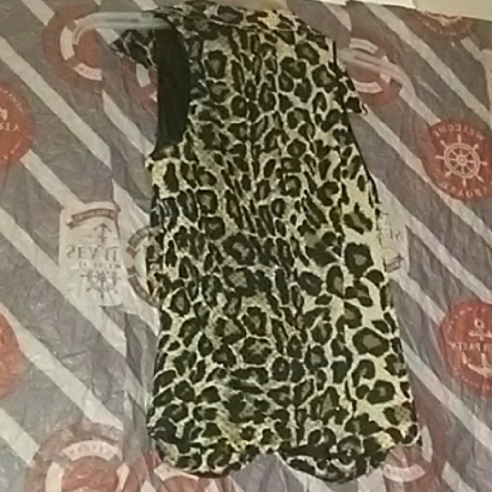 Cache leopard print brown & black sexy zip up vest - Picture 4 of 7